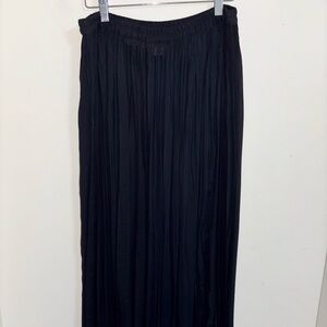 VTG Express Maxi Skirt women medium Crinkle Pleated Black 90s sheer see through